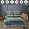 Buymax Bettwäsche Bettbezug-Set, Baumwollmischung: 80% Baumwolle, 20% Polyester, 3 teilig, 200x220 cm mit Reißverschluss, Türkis-Schwarz, Streifen, gestreift Bild 3