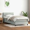 vidaXL Boxspringbett mit Matratze & LED Hellgrau 80x210 cm Samt 3317145 Bild 4