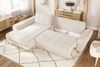 Ecksofa Scandi-Stil Schlafcouch Stauraum Ottomane LI Bouclé Chenille in Beige Bild 4