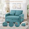 Merax Sofabett mit Schlaffunktion Zweisitzer-Klappsofa, ausziehbares Design, zeitgemäßer Stil, dreistufig verstellbare Rückenlehne, atmungsaktiver Baumwoll-Leinen-Stoff, Antik Blaugrün Bild 2