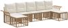 vidaXL Outdoor-Sofagarnitur 7 pcs Natürlich und Cremweiß Polyester 3437746 Bild 2