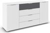rauch Kombikommode Sideboard Türkommode Schubladenkommode Kommode ASTANA (Breite 160 cm / Höhe 81 cm, mit 4 Einlegeböden), 2-türig, 4 geräumige Schubladen, Kantengriff Alufarben MADE IN GERMANY Bild 5
