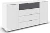 rauch Kombikommode Sideboard Türkommode Schubladenkommode Kommode ASTANA (Breite 160 cm / Höhe 81 cm, mit 4 Einlegeböden), 2-türig, 4 geräumige Schubladen, Kantengriff Alufarben MADE IN GERMANY Bild 4