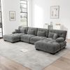 Ecksofa, Modulares U-förmiges Couch Set für Wohnzimmer 4-Sitzer komfortable Cloud Couches mit beweglichem Ottoman DIY-Kombination, Chenille, Grau Bild 2