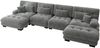 Ecksofa, Modulares U-förmiges Couch Set für Wohnzimmer 4-Sitzer komfortable Cloud Couches mit beweglichem Ottoman DIY-Kombination, Chenille, Grau Bild 5