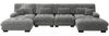 Ecksofa, Modulares U-förmiges Couch Set für Wohnzimmer 4-Sitzer komfortable Cloud Couches mit beweglichem Ottoman DIY-Kombination, Chenille, Grau Bild 4