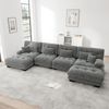 Ecksofa, Modulares U-förmiges Couch Set für Wohnzimmer 4-Sitzer komfortable Cloud Couches mit beweglichem Ottoman DIY-Kombination, Chenille, Grau Bild 3