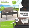 KESSER® Gartenbank mit Kissen – Sitzbank Wetterfest 2-Sitzer Parkbank in Holzoptik Balkonbank für Garten Terrasse Balkon bis 300 kg belastbar UV-beständig inkl. abnehmbarem & waschbarem Polsterbezug Coffee / Anthrazit Bild 3