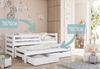 Kids Collective Jugendbett Einzelbett Kinderbett 90x200 cm, Lattenrost, Rausfallschutz Vollholz, 200x90 mit Rausziehbett 190x90 mit zwei Schubladen, weiß Bild 2