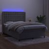 vidaXL Boxspringbett mit Matratze & LED Hellgrau 140x190 cm Samt 3139799 Bild 3