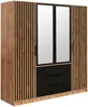 Vente-unique - LIRMADA Wardrobe and walk-in wardrobe Holz, Platte SchwarzBeige - B 58 cm x H 200 cm x L 196 cm Bild 3