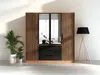 Vente-unique - LIRMADA Wardrobe and walk-in wardrobe Holz, Platte SchwarzBeige - B 58 cm x H 200 cm x L 196 cm Bild 2
