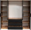 Vente-unique - LIRMADA Wardrobe and walk-in wardrobe Holz, Platte SchwarzBeige - B 58 cm x H 200 cm x L 196 cm Bild 4