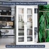 Vitrinenschrank abschließbar AMELIA - Glastüren, 5 Ebenen | Büroschrank aus Stahl Aktenschrank mit Glasfenster Metallschrank Mehrzweckschrank, 185x90x40cm Weiß Bild 3