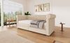 Schlafsofa aus Leinen mit 2 Schubladen & Lattenrost, 90x200 cm, Beige, ohne Matratze Bild 5