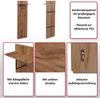 MCA Garderobenpaneel HWC-P55, Wandgarderobe Garderobe, Massiv-Holz Ablagefläche Haken 135x42x22cm, Eiche Bild 2
