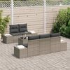 vidaXL Gartensofa-set mit Kissen mit Speicher 6 pcs Grau Poly-Rattan 3355608 Bild 3