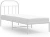 vidaXL Metallbett ohne Matratze mit Kopfteil Weiß 75x190 cm 353674 Bild 2