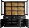 Flieks Küchenbuffet mit Schubladen und Acryltüren (1-St, B140/T40/H175 cm) Hochschrank Küchenschrank Geschirrschrank mit verstellbare Ablagen Bild 4