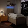 vidaXL Boxspringbett mit Matratze Creme 90x190 cm Stoff 3292648 Bild 5