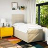 vidaXL Boxspringbett mit Matratze Creme 90x190 cm Stoff 3292648 Bild 4