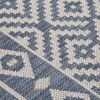 vidaXL Outdoor-Teppich Flachgewebe 160x230 cm Blau Gestreift 340839 Bild 5