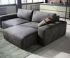 Ecksofa Lanzo 230x155 cm Lederimitat Vintage Anthrazit Recamiere variabel mit Hocker Bild 5