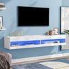 TV-Schrank Weiß mit LED-Beleuchtung, 140x40x30,5 cm, App- & Fernbedienungssteuerung Bild 4