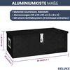 Aluminiumbox mit Deckel - Abschließbar | Alubox Deichselbox Alu Anhängerbox Werkzeugkiste Metall Transportbox Metallkiste, 80x39x30cm Schwarz Bild 3