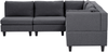Beliani 'Unstad' Sofa, Dunkelgrau, Stoff, 72 x 228 x 228 cm, ohne Ottomane, Links Bild 4