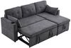 Merax Ecksofa L-Form, Loungesessel mit Schlaffunktion, Seitentasche und Bettkasten Bild 4