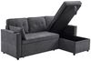 Merax Ecksofa L-Form, Loungesessel mit Schlaffunktion, Seitentasche und Bettkasten Bild 3
