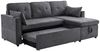 Merax Ecksofa L-Form, Loungesessel mit Schlaffunktion, Seitentasche und Bettkasten Bild 2