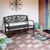 Yaheetech 3-Sitzer Gartenbank, wetterfestes Metall, 86,5 x 127 x 63 cm, Schwarz Bild 3