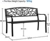 Yaheetech 3-Sitzer Gartenbank, wetterfestes Metall, 86,5 x 127 x 63 cm, Schwarz Bild 4