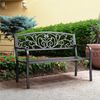 Yaheetech 3-Sitzer Gartenbank, wetterfestes Metall, 86,5 x 127 x 63 cm, Schwarz Bild 2