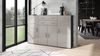 Highboard Aron Anrichte mit 2 Schubladen und 4 Türen mit insgesamt 8 Fächer dahinter, Anthrazit matt/Sandgrau Hochglanz (166,5 x 106,5 x 35 cm) Bild 2