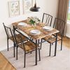 GarveeMore Essgruppe 5-teiliges Esszimmer-Set aus Holz für 4 Personen, Tisch 110 cm Rechteckiger Esstisch, 4 Stühlen mit hoher Belastbarkeit Bild 3