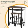 Bartisch Set 3-teilig Esstisch mit 2 Barhocker Essgruppe Küchentisch und Stühle Stehtisch und Barhocker mit Lagerregal Metall 80 x 50 x 90 cm Schwarz Bild 4