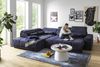 Polstergarnitur >Donaugh< Sitztiefen + Kopfteilverstellungen, blau-schwarz - 323x76x231 (BxHxT) Bild 2