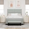vidaXL Boxspringbett mit Kopfteil Hellgrau 200 x 160 cm Samt 3344522 Bild 3