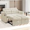 Schlafsofa 142x85x83 cm 3-in-1 mit USB, verstellbarer Rückenlehne und Seitentaschen – Beige Bild 5