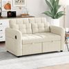 Schlafsofa 142x85x83 cm 3-in-1 mit USB, verstellbarer Rückenlehne und Seitentaschen – Beige Bild 4