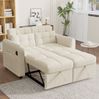 Schlafsofa 142x85x83 cm 3-in-1 mit USB, verstellbarer Rückenlehne und Seitentaschen – Beige Bild 3
