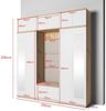 Garderoben-Set Aura Version 4 :Kleiderschrank mit Polsterpaneelen, Hängeschrank für Flur und Eingangsbereich (Weiß / Eiche Artisan/Trinity 08), 225 x 40 x 210 cm Bild 2