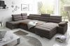 Couchgarnitur PASCARA U-Form mit Schlaffunktion-Braun /Ottomane Rechts Bild 3