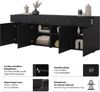 OTTO home Sideboard Cross,Breite 225 cm, moderne grifflose Kommode,4 Türen/4 Schubkästen, Schubladenschrank mit viel Stauraum, Einlegeböden verstellbar Bild 3