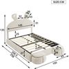 Merax Polsterbett, LED Hydraulisches Bett 140x200cm mit Hasenohren Kopfteil und 2 Hockern, beige Bild 4