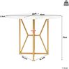 Esstisch rund, MDF mit Marmormuster & Metallgestell, 80x80x76 cm, Goldfarben Bild 4