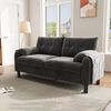 Modernes 2-Sitzer Sofa aus Chenille mit Seitentaschen, weichen Armlehnen und dicken Sitzkissen – Kompaktsofa für Wohnzimmer & kleine Räume Bild 4